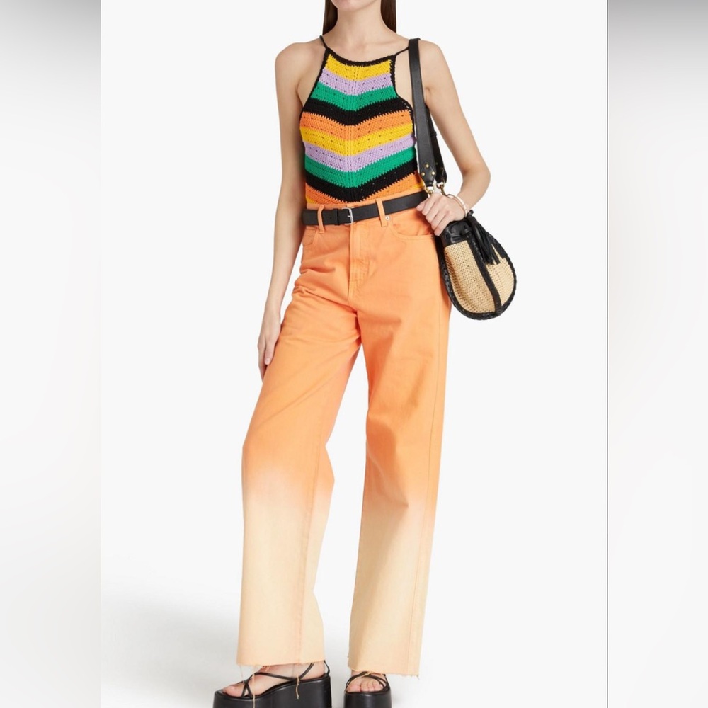 NWT Women's Dusty Melon Ombré High-rise Wide-leg Jeans